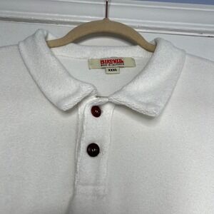 Birdwell Beach Britches Terry Cloth Shirt Cotton White Short Sleeve Men XXXL 3XL